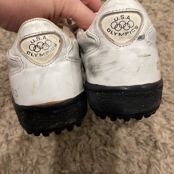 Rare Vintage U.S.A. OLYMPICS Gold SuperStar White Leather Shoes Size 6.5-7 - Picture 4 of 8